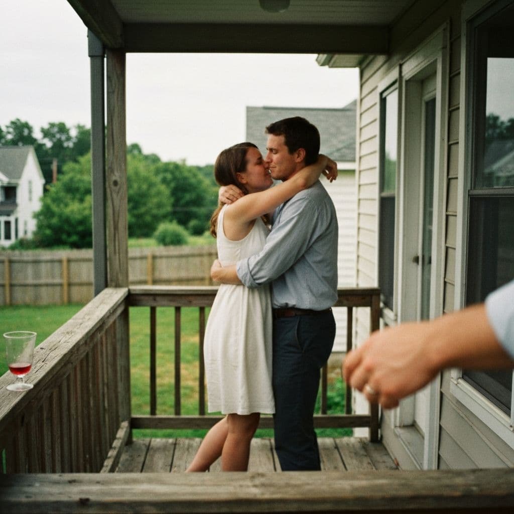 She hid her face in his neck for a full minute. Nobody said anything. Somebody spilled a glass of wine.
