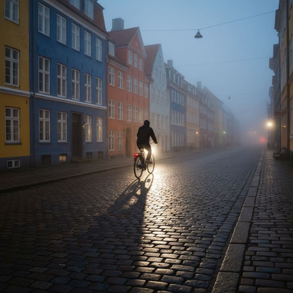 The fog kept the sound down. Everyone cycled as if they were remembering it, not doing it.